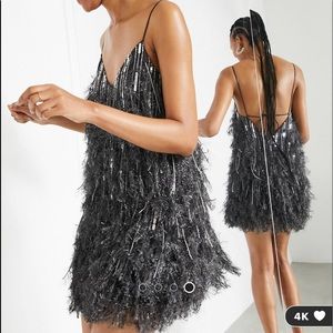 Beautiful Beaded Feather Cocktail Dress